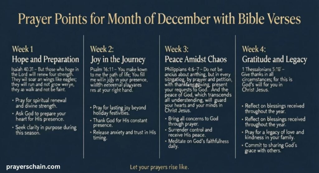Prayer Points for Month of December With Bible Verses